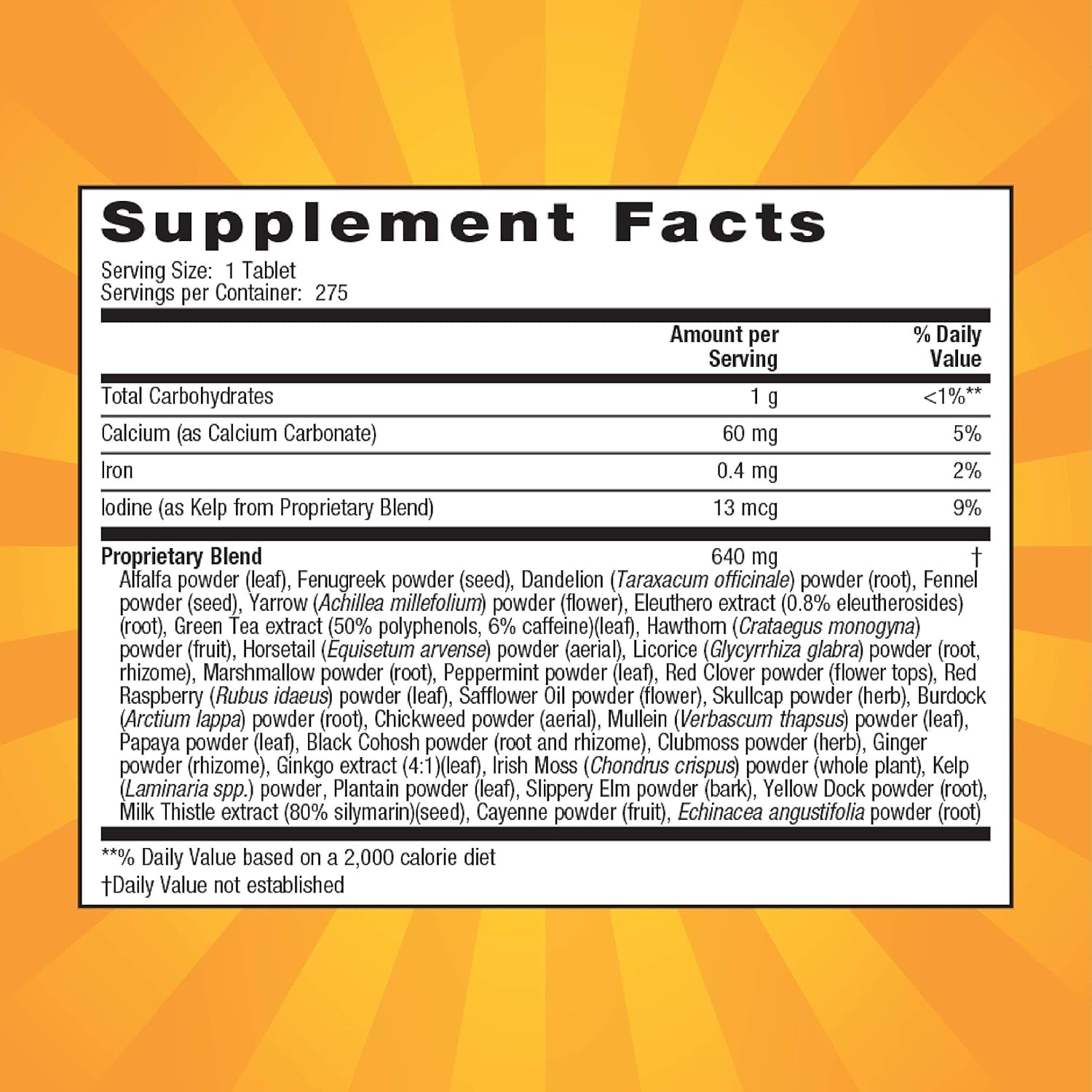 Multi Herb Digestion & Detox Support - Promotes Healthy Digestive Function, Rejuvenation & Powerful Cleansing with Alfalfa, Dandelion, Fennel, Green Tea & More - 275 Tablets