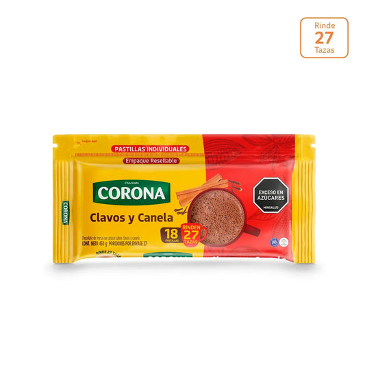 Chocolate Corona Clavos y Canela x 450g x 18 pastillas - N43440