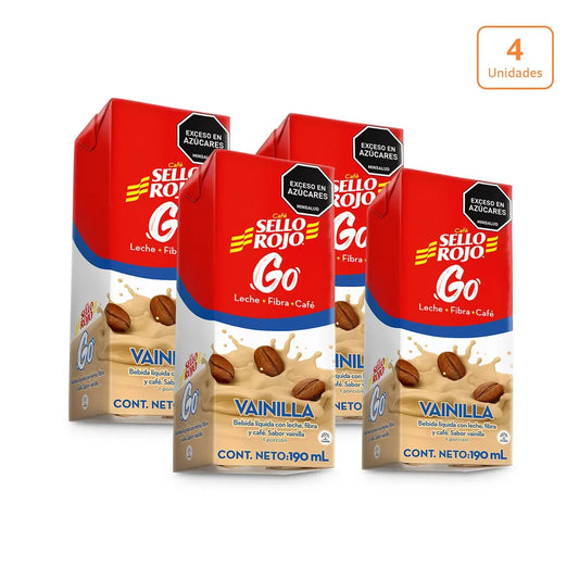 Sello Rojo Go Vainilla Pack x 4 unds x 190ml cu - N44001