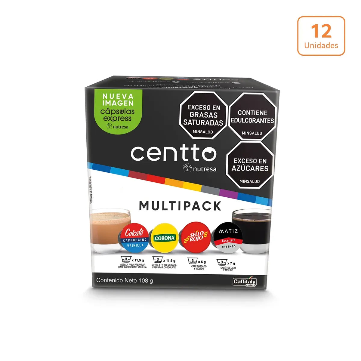 Cápsulas Centto surtidas x 108g x 12 unds - N45291