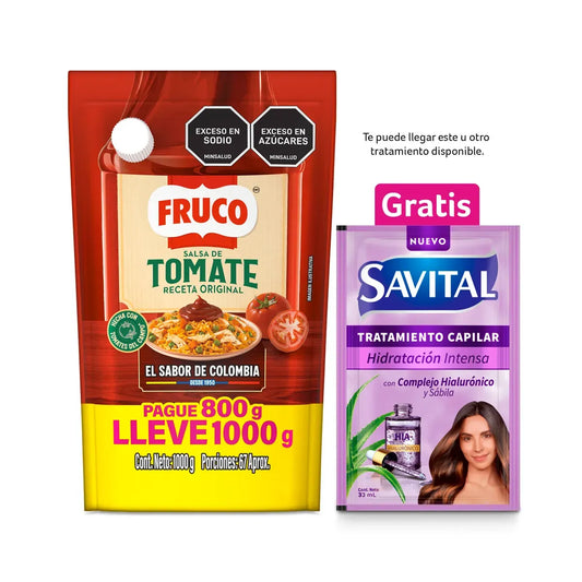 Salsa de Tomate Fruco Paga 800g lleva 1.000g - N45459