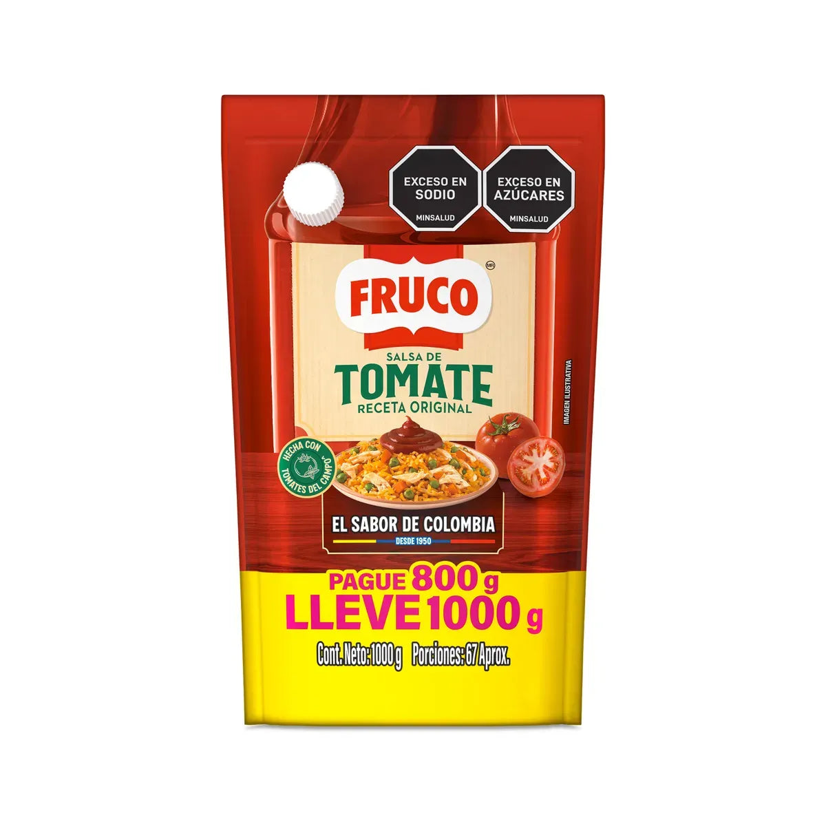 Salsa de Tomate Fruco Paga 800g lleva 1.000g - N45459