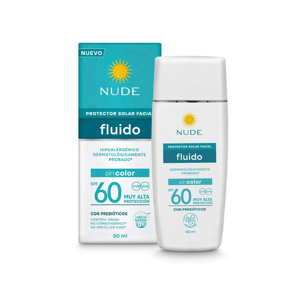 Protector Solar Facial Nude Fluído SPF60+ x 50ml