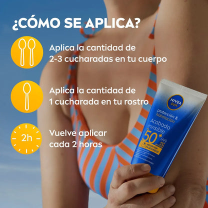 Protector Solar Corporal Nivea Acabado Invisible FPS50+ x 150 ml