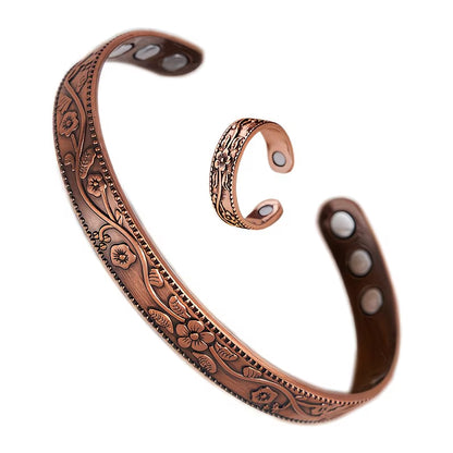 5143 ✨ Set de Pulsera y Anillo Magnéticos de Cobre - T16-04