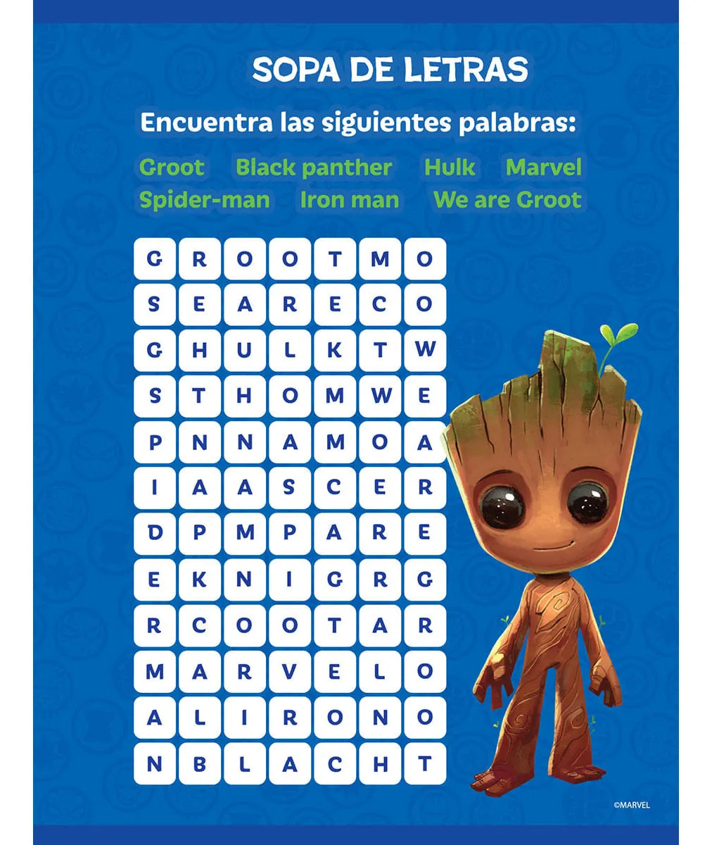 1353-29 📘 CUADERNO COSIDO PRIMAVERA GROOT – MARVEL AVENGERS 🌱💥