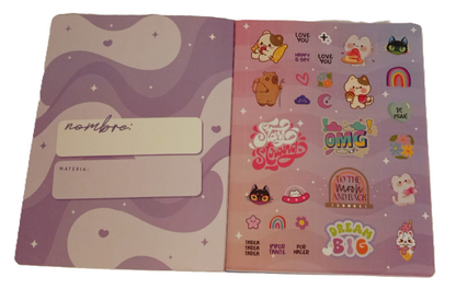 1353-43 🌸 Cuaderno Cosido Summer - Norma Stiker Niña 25851