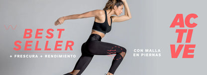 Legging de control con mallas transpirables en piernas - 195509