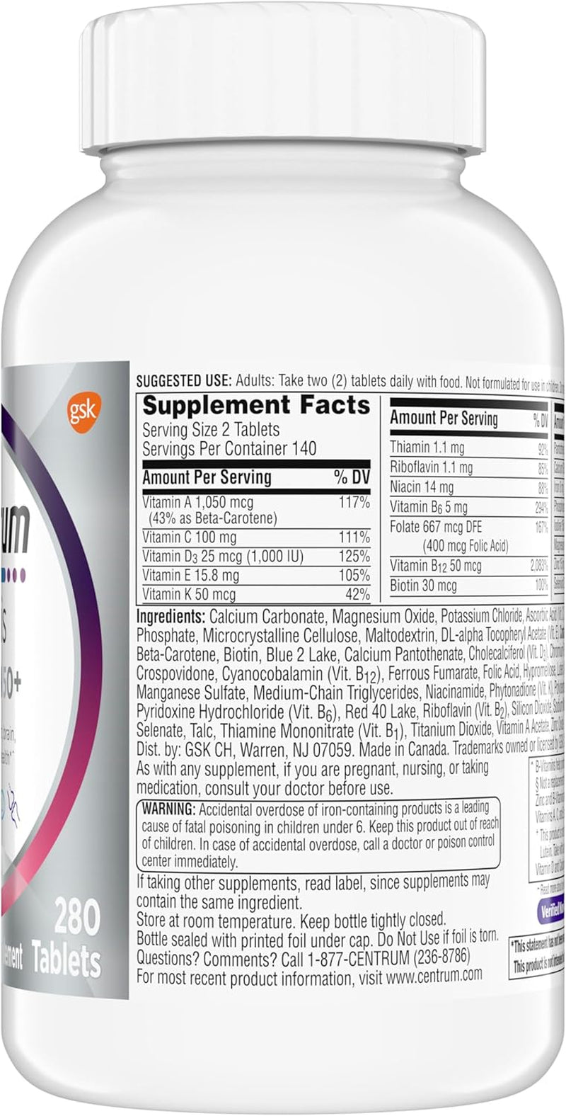 Minis Silver Women'S Multivitamin for Women 50 Plus, Multimineral Supplement with Vitamin D3, B Vitamins, Non-Gmo Ingredients, Supports Memory and Cognition in Older Adults - 280 Ct
