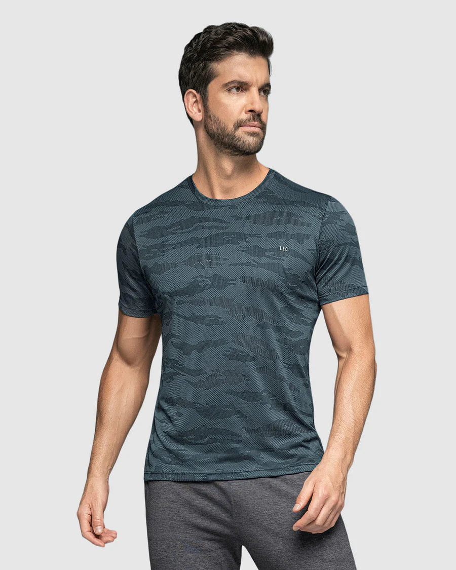 Camiseta deportiva masculina semiajustada de secado rápido - 508007