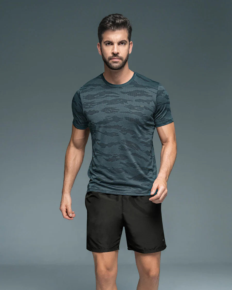 Camiseta deportiva masculina semiajustada de secado rápido - 508007