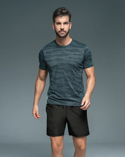 Camiseta deportiva masculina semiajustada de secado rápido - 508007