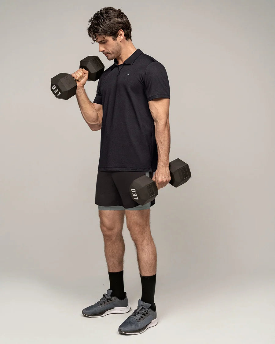 Camiseta deportiva transpirable con cuello tipo polo - 508042