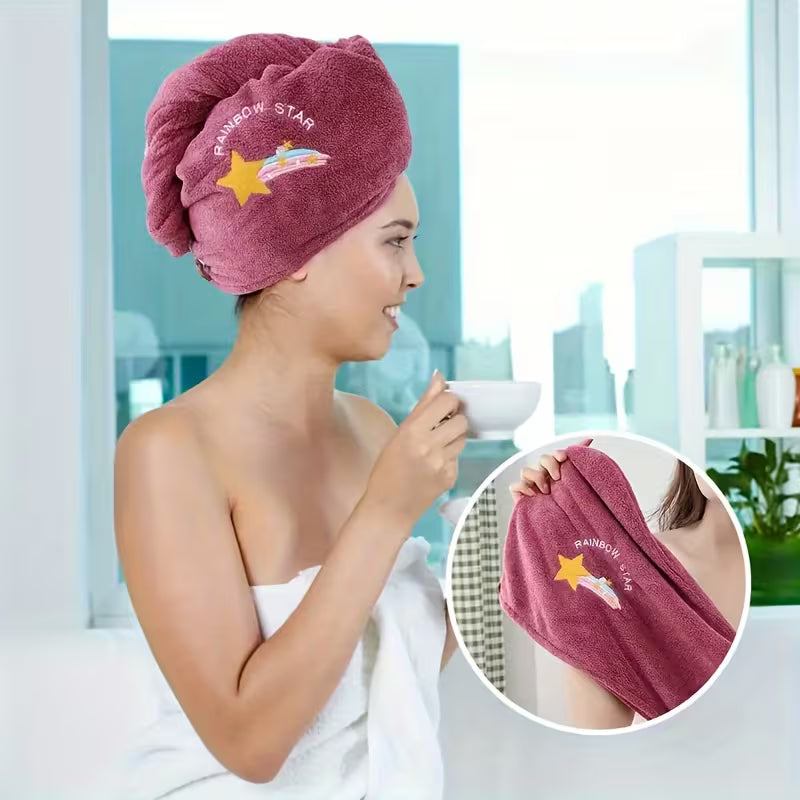 61221 💜 Gorro Toalla de Microfibra para Cabello – Secado Rápido (Púrpura) - P8-08