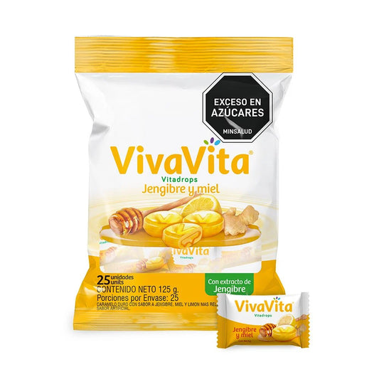 10121-13 🍯🌿 Vivavita Vitadrops Jengibre y Miel x 25 Unidades