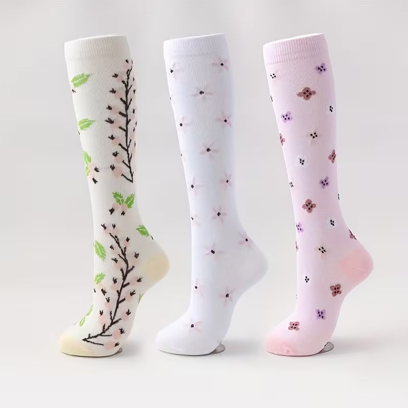 6311 🌸 Calcetines de Compresión con Patrones Florales