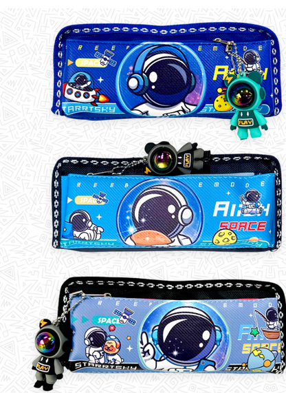 13101-5 🚀👨‍🚀 CARTUCHERA GRAFITOS ASTRONAUTA SPACE – 2 CIERRES CON LLAVERO  Modelo 2535