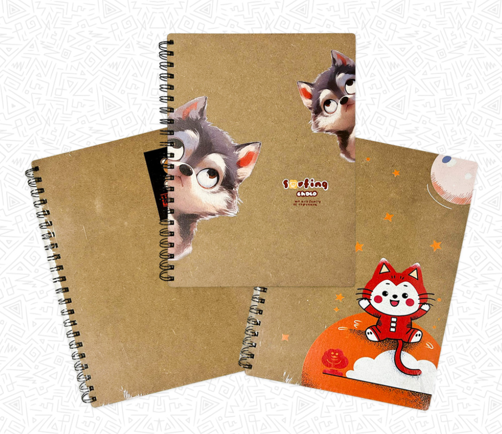 1352-1 📘🌿 Cuaderno 105 Cuadros Pasta MDF – Resistencia natural para ideas que perduran