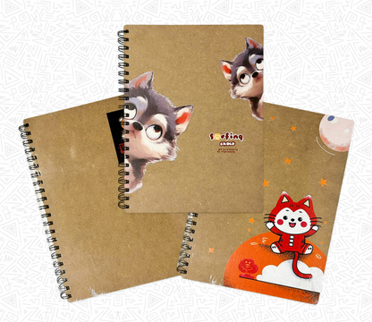 1352-1 📘🌿 Cuaderno 105 Cuadros Pasta MDF – Resistencia natural para ideas que perduran