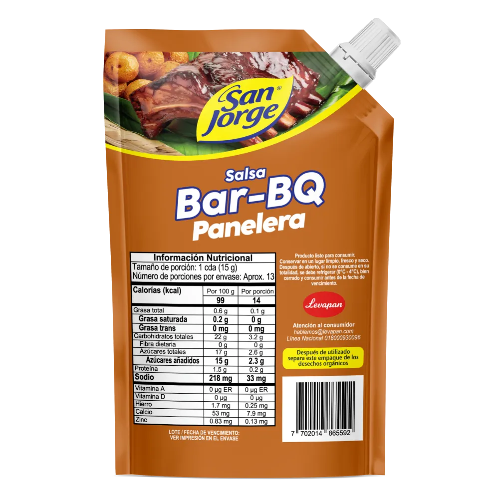 102105-2 🍯🔥 Salsa Bar-BQ Panelara San Jorge 200g