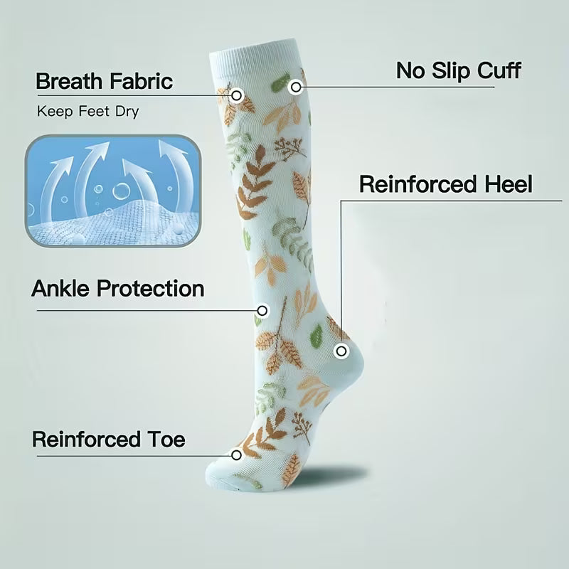 6311 🌸 Calcetines de Compresión con Patrones Florales