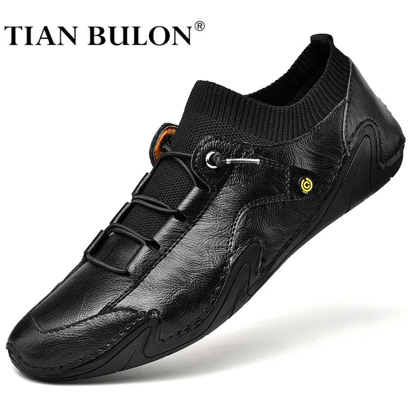 Men Shoes Casual Leather Handmade Men Sneakers Breathable Driving Shoes Designer Men'S Loafers Fashion Moccasins Zapatos Hombre