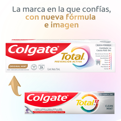 1227 🦷🌿 CREMA DENTAL COLGATE TOTAL PREVENCIÓN ACTIVA ORIGINAL MINT