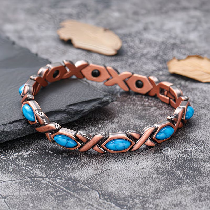 5141 🌿 Pulsera Magnética de Cobre Vintage Bohemia - T17-03
