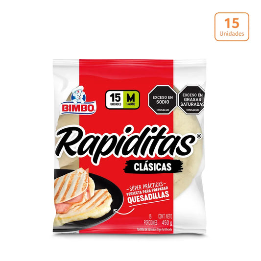 Tortillinas Bimbo tamaño M x 450g x 15 unds - N 6938