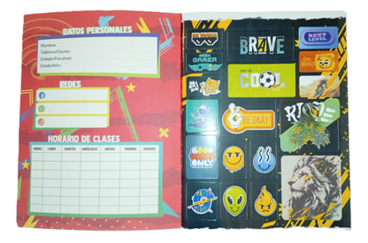 135358 ⚡ Cuaderno Cosido Neón Escarchado PAPPYER – Niño 17615