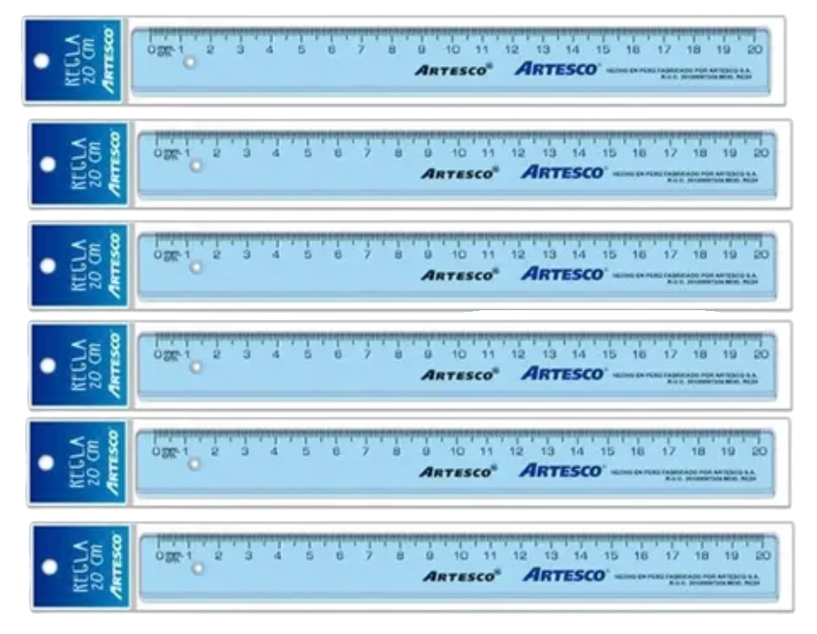 131262 📏 Regla Artesco Cristal Transparente 20 cm – D1327020