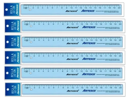 131262 📏 Regla Artesco Cristal Transparente 20 cm – D1327020