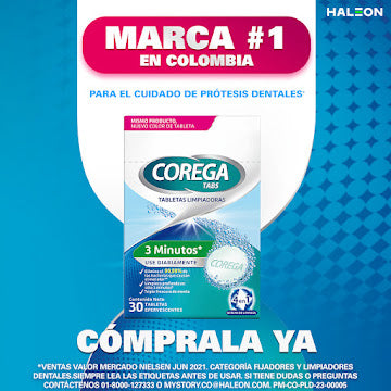 Limpiadores para prótesis dentales Corega X 30 Tabletas