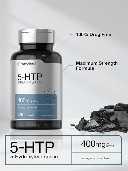 5HTP 400Mg Capsules | 120 Pills | 5-Hydroxytryptophan Supplement | Non-Gmo and Gluten Free