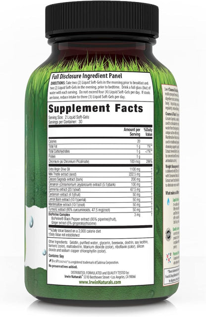 2-In-1 Cleanse & Flush Weight Loss Support - 60 Liquid Soft-Gels - Flushes Digestive Tract & Reduces Bloating - 30 Total Servings