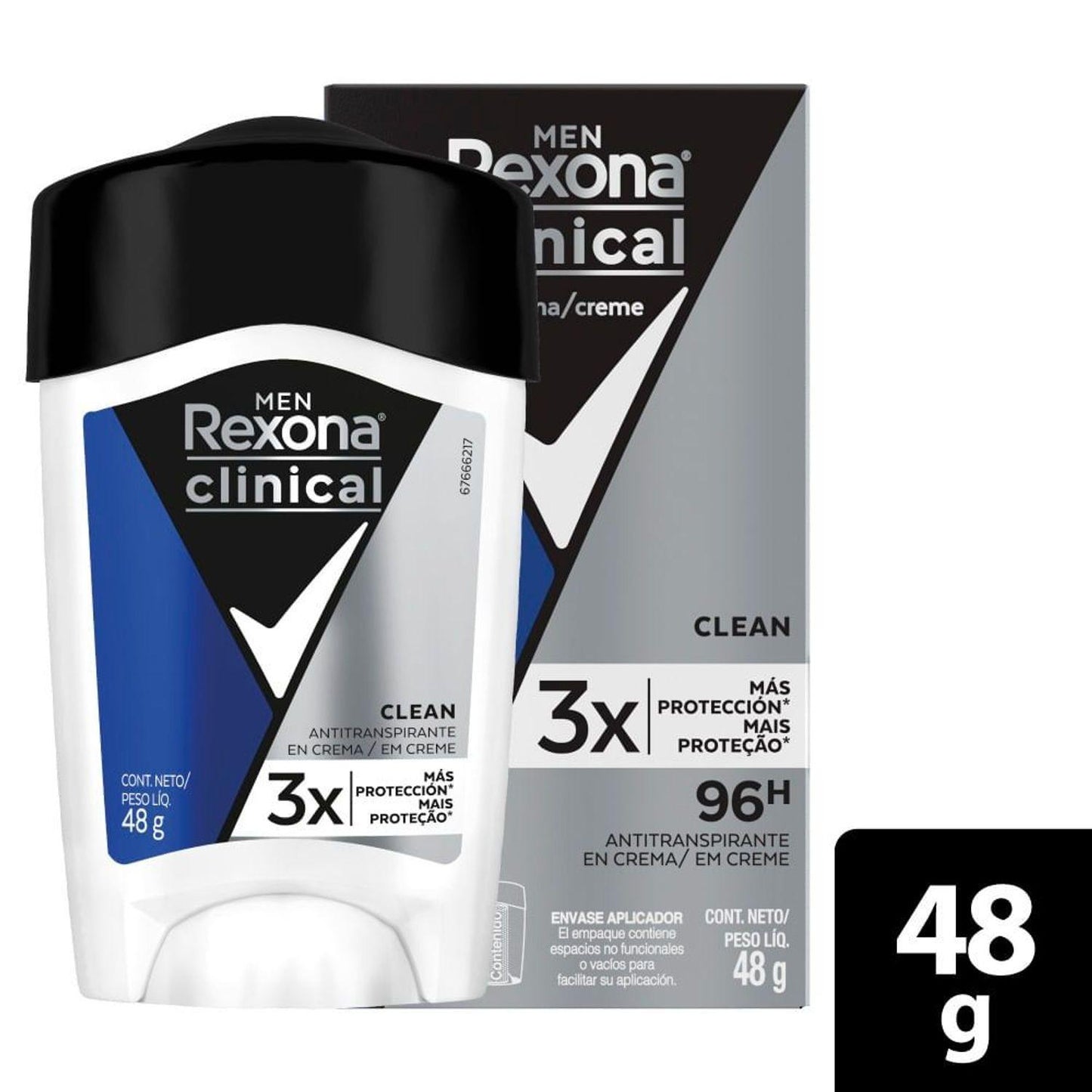 1525 🛡️✨ Rexona Clinical Men Clean Crema en Barra 48g 💪 REF RX112 - L47852