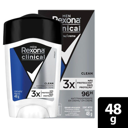 1525 🛡️✨ Rexona Clinical Men Clean Crema en Barra 48g 💪 REF RX112 - L47852