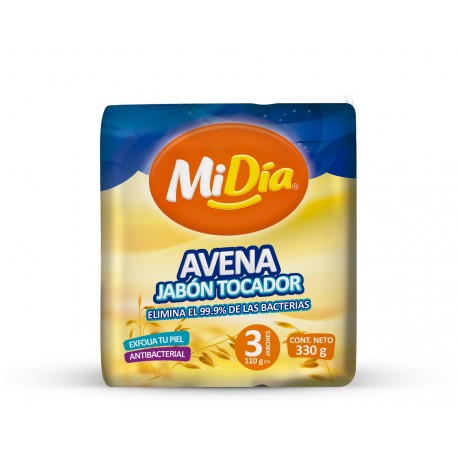 14121 🛁 Jabón Corporal Avena MiDía x 3 Unidades 330g 🌾