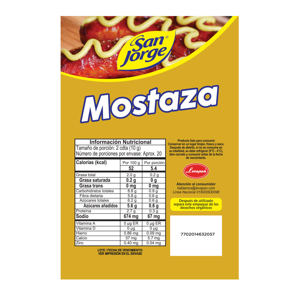 102101-2 🌭✨ Salsa Mostaza San Jorge 200g