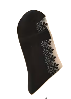 6322 🖤 Calcetines Vintage Negros Bordados para Mujer - - P1002