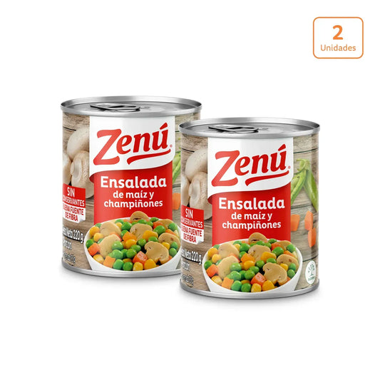 Ensalada de maíz y champiñones x 220g c/u - N81078