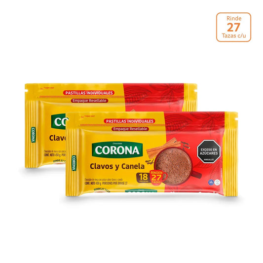 Chocolate Corona clavos y canela x 450g x 18 pastillas c/u - N82674
