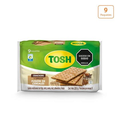 Galletas Crackers Surtidas Tosh Miel, Ajonjolí y Fusión de Cereales x 36unds - N84031