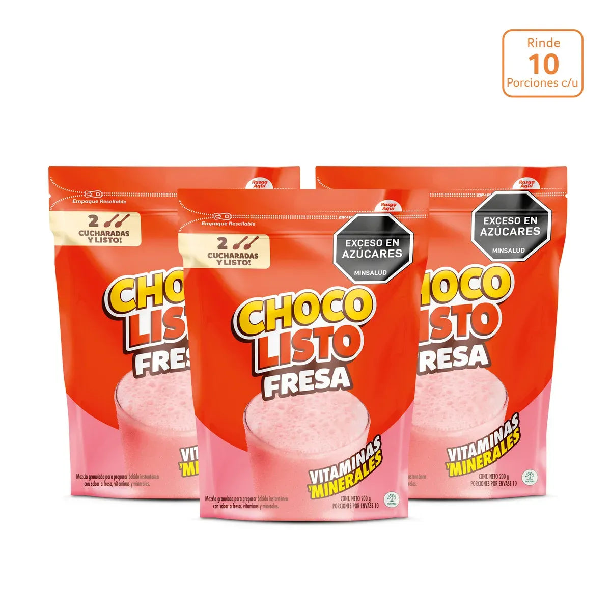 Combo - 3 Chocolisto Fresa bolsa x 200g c/u - N84057