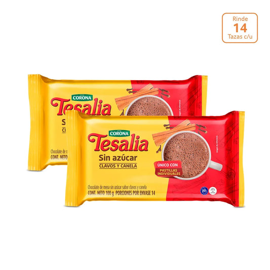 2 Chocolate Tesalia x 14 pastillas x 100g c/u - N84299