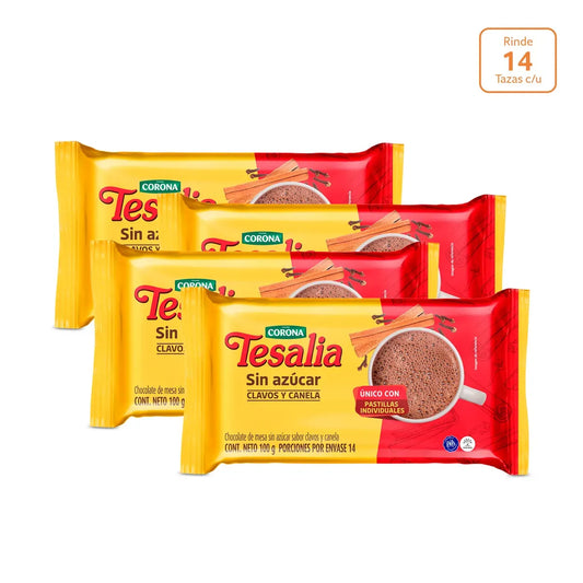 4 Chocolate Tesalia x 14 pastillas x 100g c/u - N84322