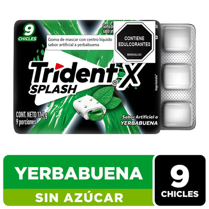 10121-6 Chicle Trident® X Splash Yerbabuena 9 Chicles