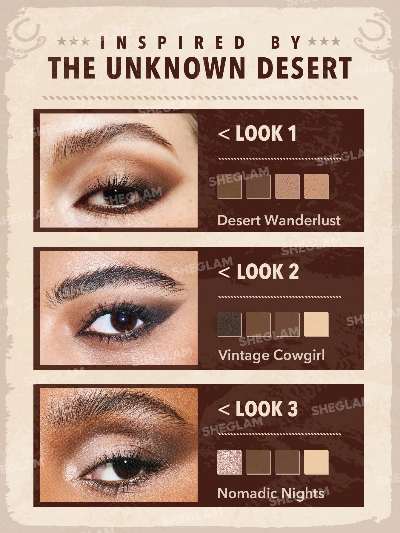 SHEGLAM Live to Roam Palette 8-Color Shimmer Matte Eyeshadow Palette Nude Metallic Evenly Pigmented Smooth Blendable Eyeshadow Christmas Brown Eyeshadow Easter Mother'S Day Graduation Birthday Holiday Winter Y2K Fancy Fashion Makeup Cosmetic Party Beach Travel Camping Outdoors School Campus Trip Festivals Decor Gift Present Rose Girl Cosplay Best Color Charm Vibe
