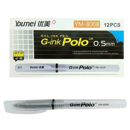 1333-1 ✍️ Lapicero Gel YM-8008 Polo – Negro 0.5 Ref.1221