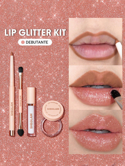 SHEGLAM Lip Dazzler Glitter Kit-Debutante Long-Lasting Glitter Lip Gloss Sexy Super Stay Non-Sticky Shiny Liquid Kit Liquid Lipstick Pink Y2K Liquid Lipstick Easter Mother'S Day Graduation Birthday Holiday Winter Y2K Fancy Fashion Makeup Cosmetic Party Beach Travel Camping Outdoors School Campus Trip Festivals Decor Gift Present Rose Girl Cosplay Best Color Charm Vibe